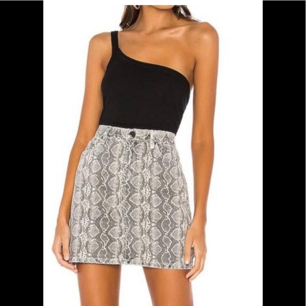 Blanknyc high rise snake print mini skirt